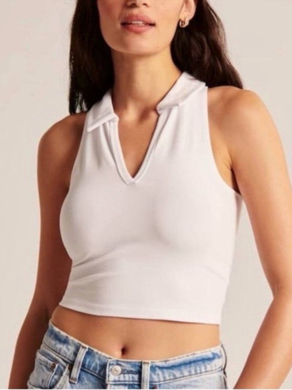 Abercrombie & Fitch Soft A&F Essentials white black polo tank BUNDLE
